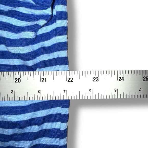 TALBOTS Grosgrain Trim Stripe Tee - Blue Twilight /Vista Blue Plus 1X - Picture 9 of 12